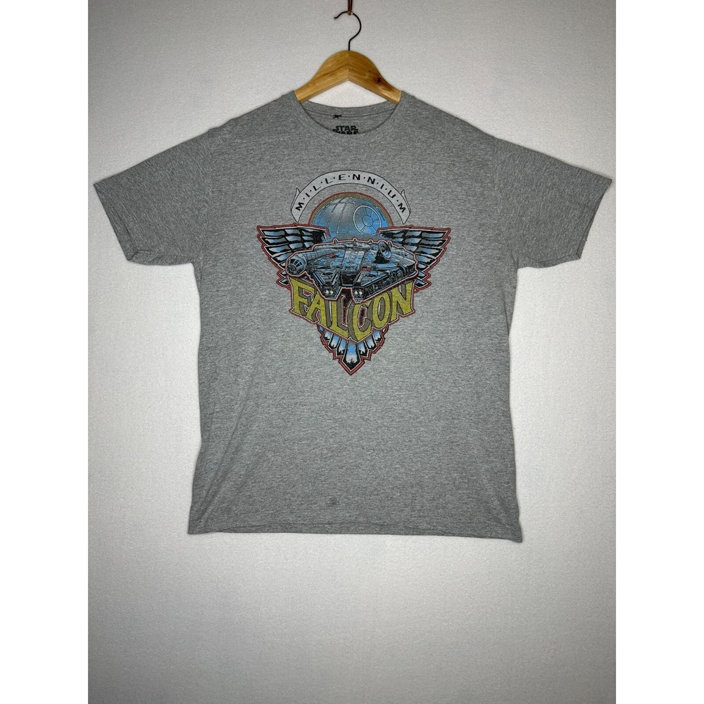Star Wars Millennium Falcon Grey Graphic T-Shirt Mens L We Love Fine